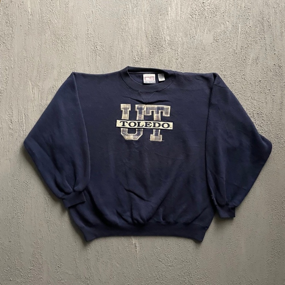 Vintage Toledo Rockets Crewneck Mens XL Navy Blue 90s Crable Sportswear